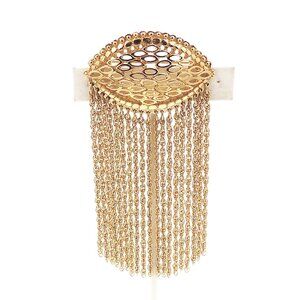 Vintage 1970s Signed Monet Goldtone Fringe Brooch